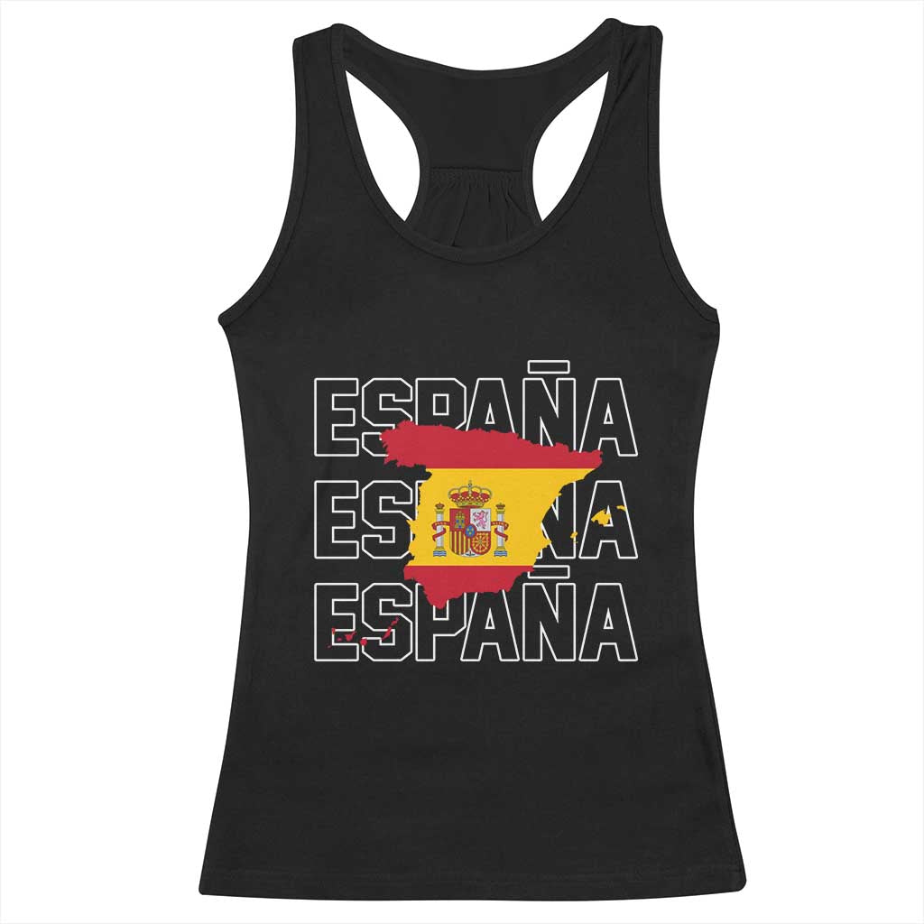 Espana Spain Map Pride Spanish Flag Racerback Tank Top
