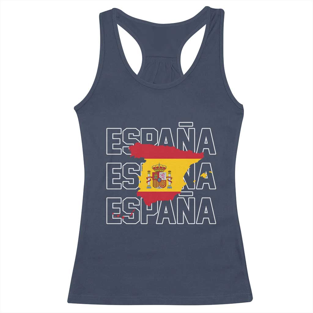 Espana Spain Map Pride Spanish Flag Racerback Tank Top