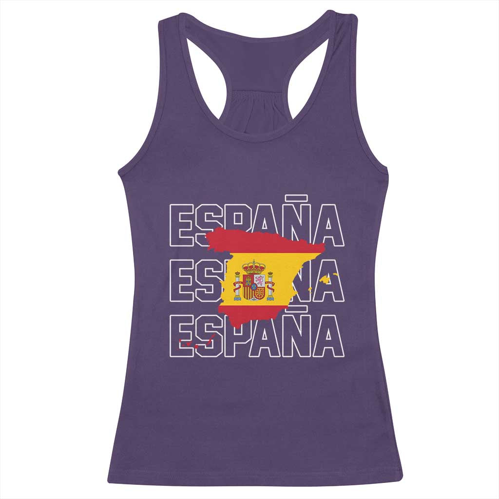 Espana Spain Map Pride Spanish Flag Racerback Tank Top