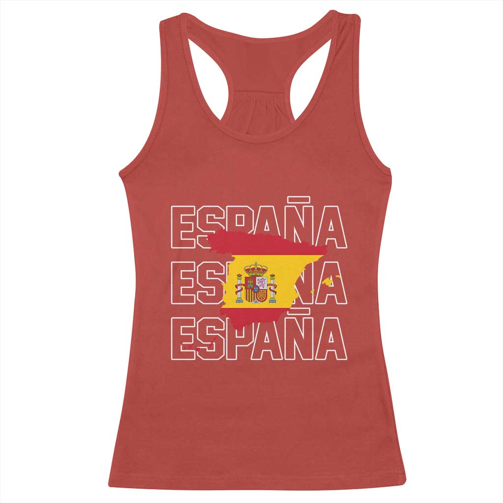 Espana Spain Map Pride Spanish Flag Racerback Tank Top
