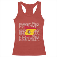Espana Spain Map Pride Spanish Flag Racerback Tank Top