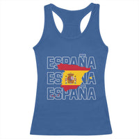 Espana Spain Map Pride Spanish Flag Racerback Tank Top
