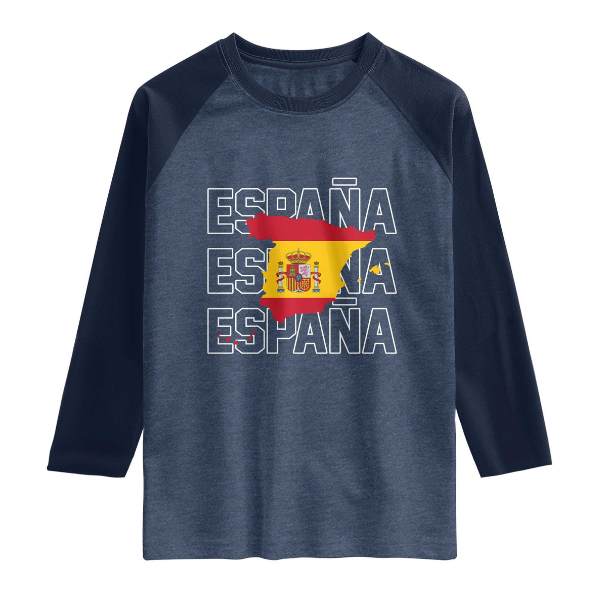 Espana Spain Map Pride Spanish Flag Raglan Shirt