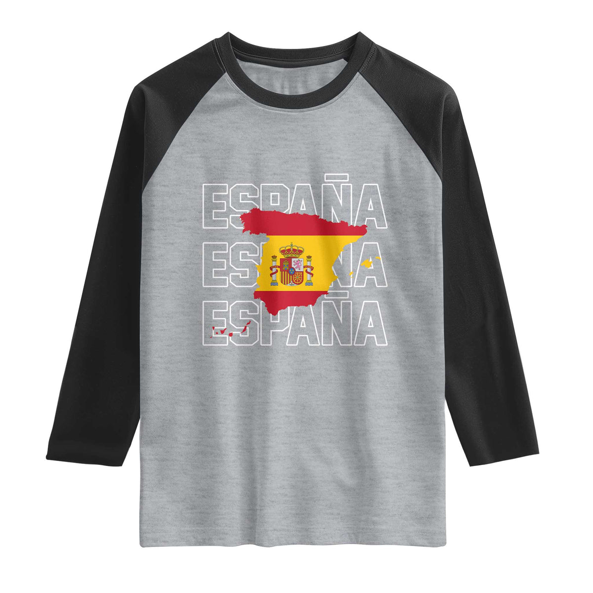Espana Spain Map Pride Spanish Flag Raglan Shirt