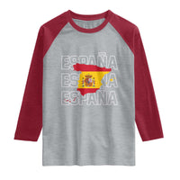 Espana Spain Map Pride Spanish Flag Raglan Shirt