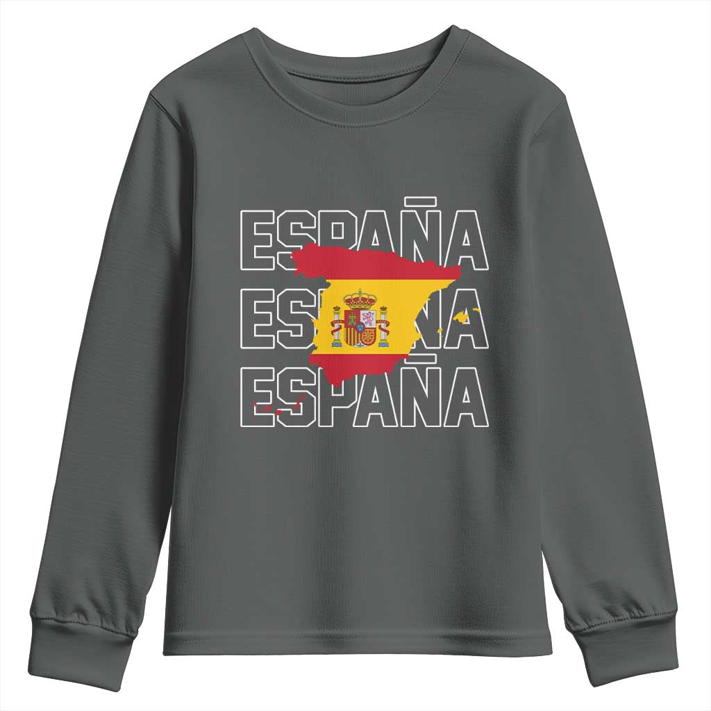 Espana Spain Map Pride Spanish Flag Youth Sweatshirt