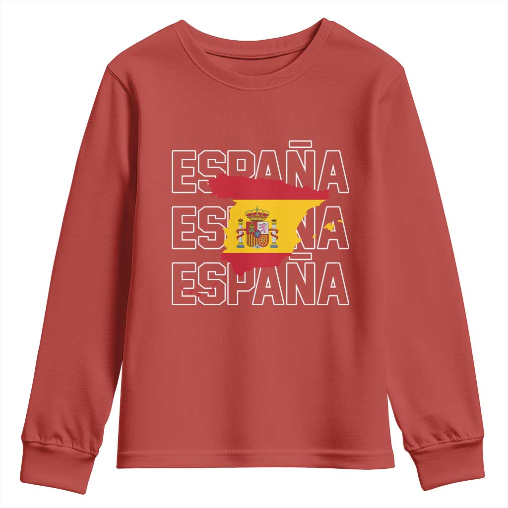 Espana Spain Map Pride Spanish Flag Youth Sweatshirt