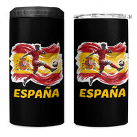 Spain Espana Soccer Football Fan Spanish Flag 4 in 1 Can Cooler Tumbler