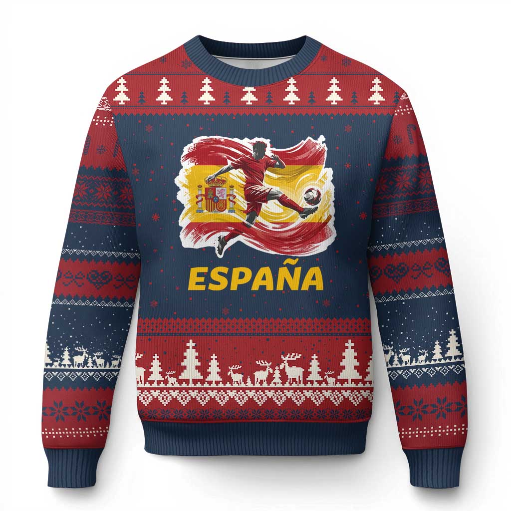 Spain Espana Soccer Football Fan Spanish Flag Ugly Christmas Sweater
