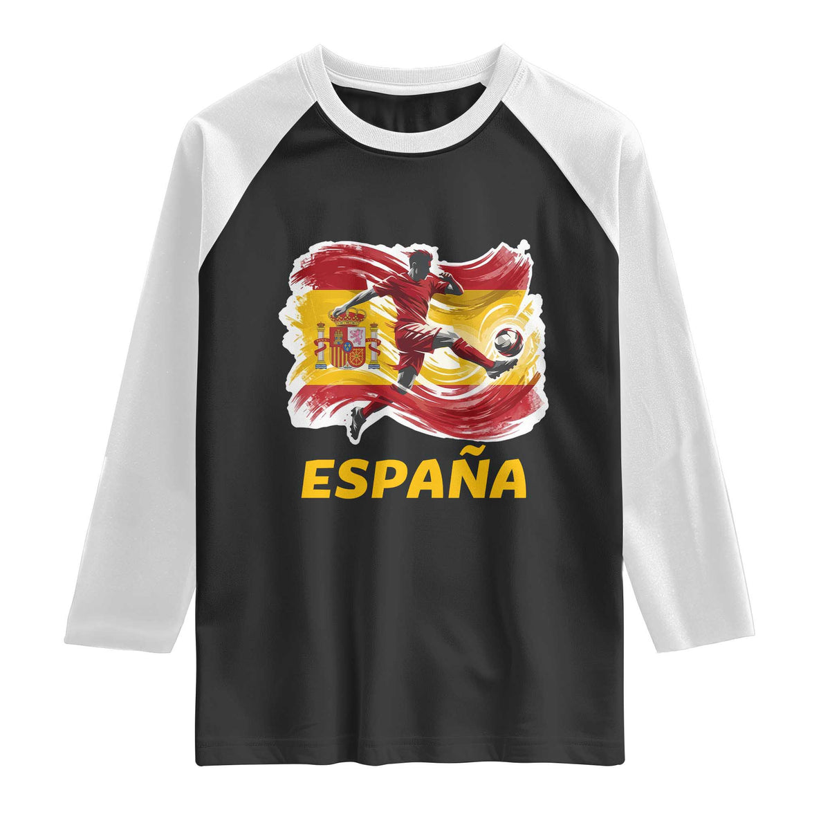 Spain Espana Soccer Football Fan Spanish Flag Raglan Shirt
