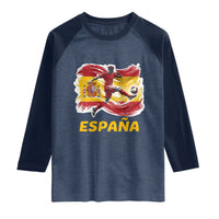 Spain Espana Soccer Football Fan Spanish Flag Raglan Shirt