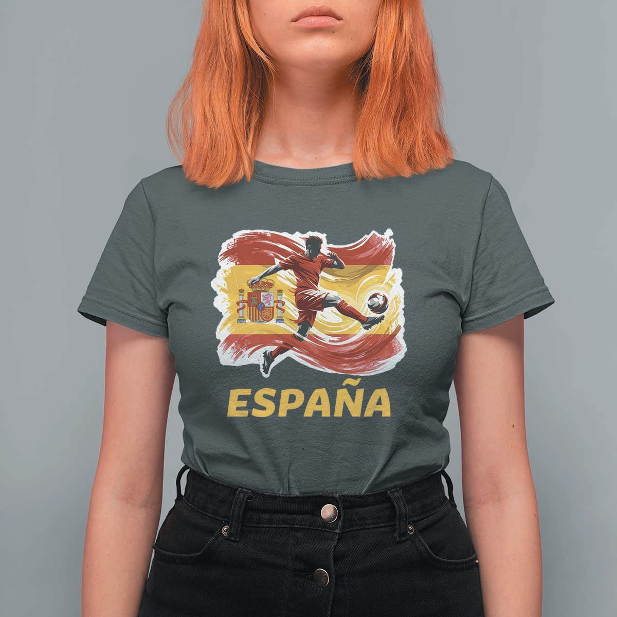 Spain Espana Soccer Football Fan Spanish Flag T Shirt For Women