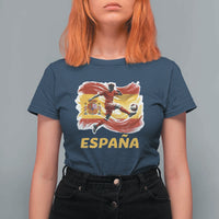 Spain Espana Soccer Football Fan Spanish Flag T Shirt For Women