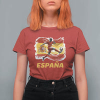 Spain Espana Soccer Football Fan Spanish Flag T Shirt For Women