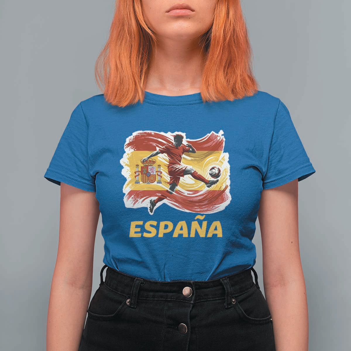 Spain Espana Soccer Football Fan Spanish Flag T Shirt For Women