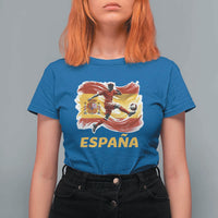 Spain Espana Soccer Football Fan Spanish Flag T Shirt For Women