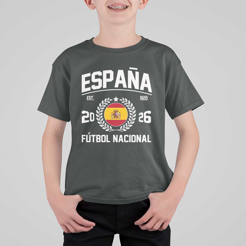 Spain 2026 Soccer Football Fan Spanish Flag T Shirt For Kid