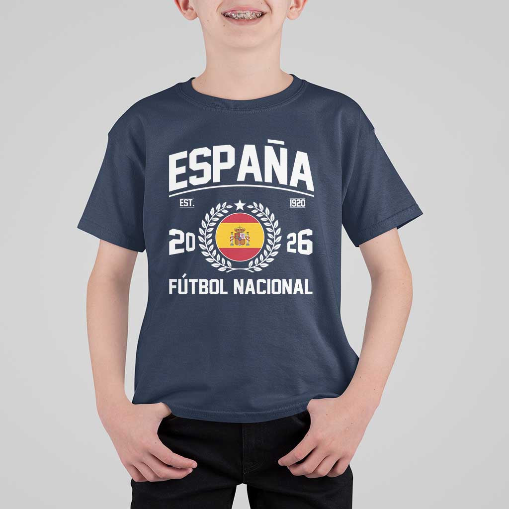 Spain 2026 Soccer Football Fan Spanish Flag T Shirt For Kid