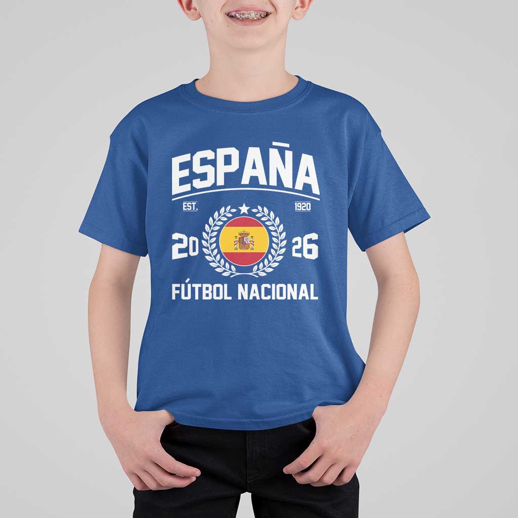 Spain 2026 Soccer Football Fan Spanish Flag T Shirt For Kid