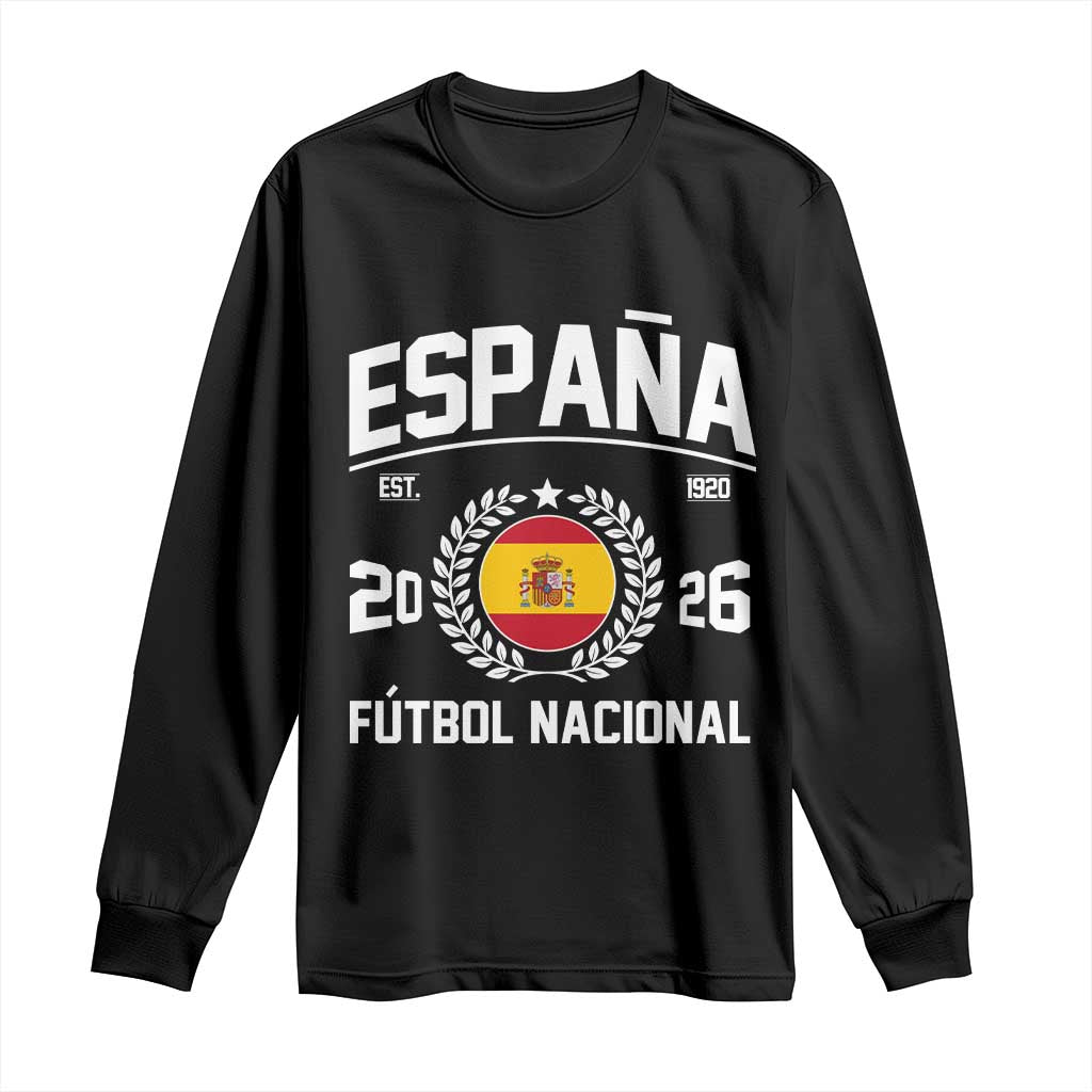 Spain 2026 Soccer Football Fan Spanish Flag Long Sleeve Shirt