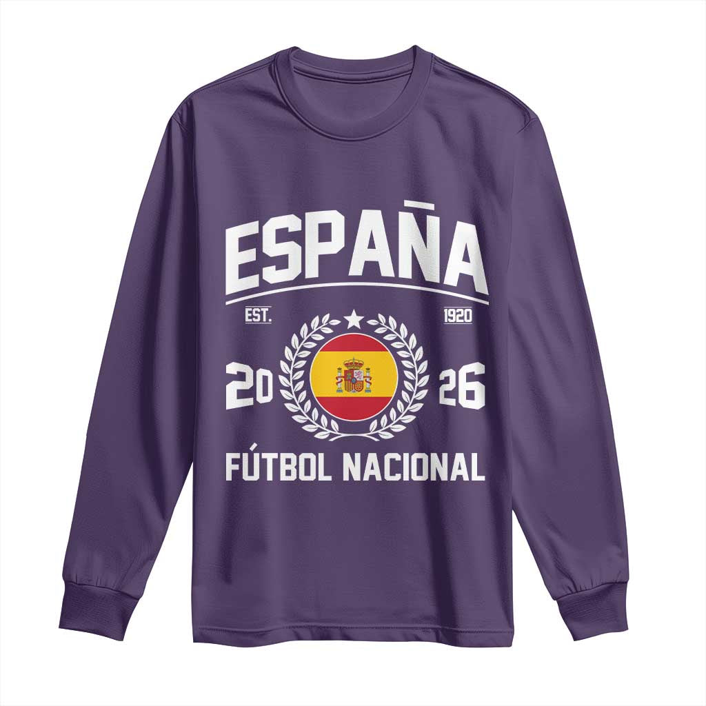 Spain 2026 Soccer Football Fan Spanish Flag Long Sleeve Shirt