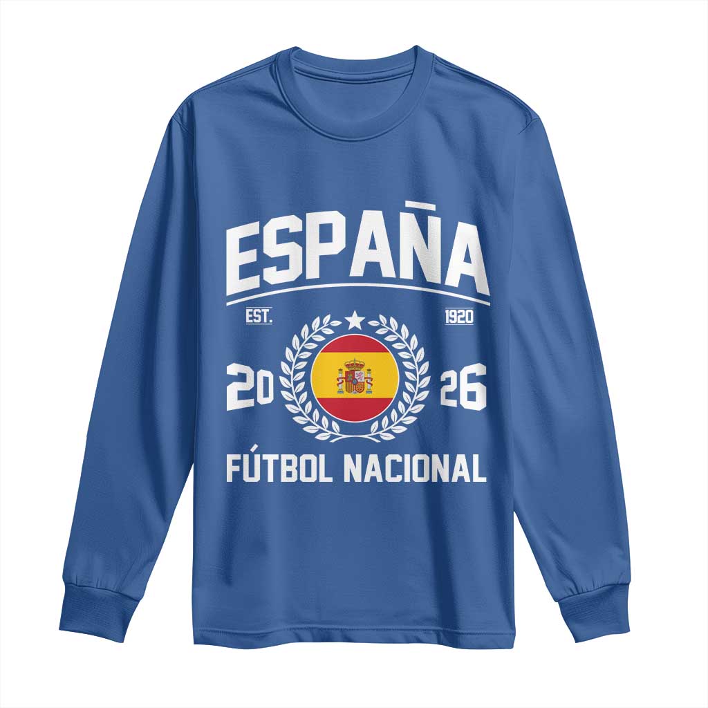 Spain 2026 Soccer Football Fan Spanish Flag Long Sleeve Shirt