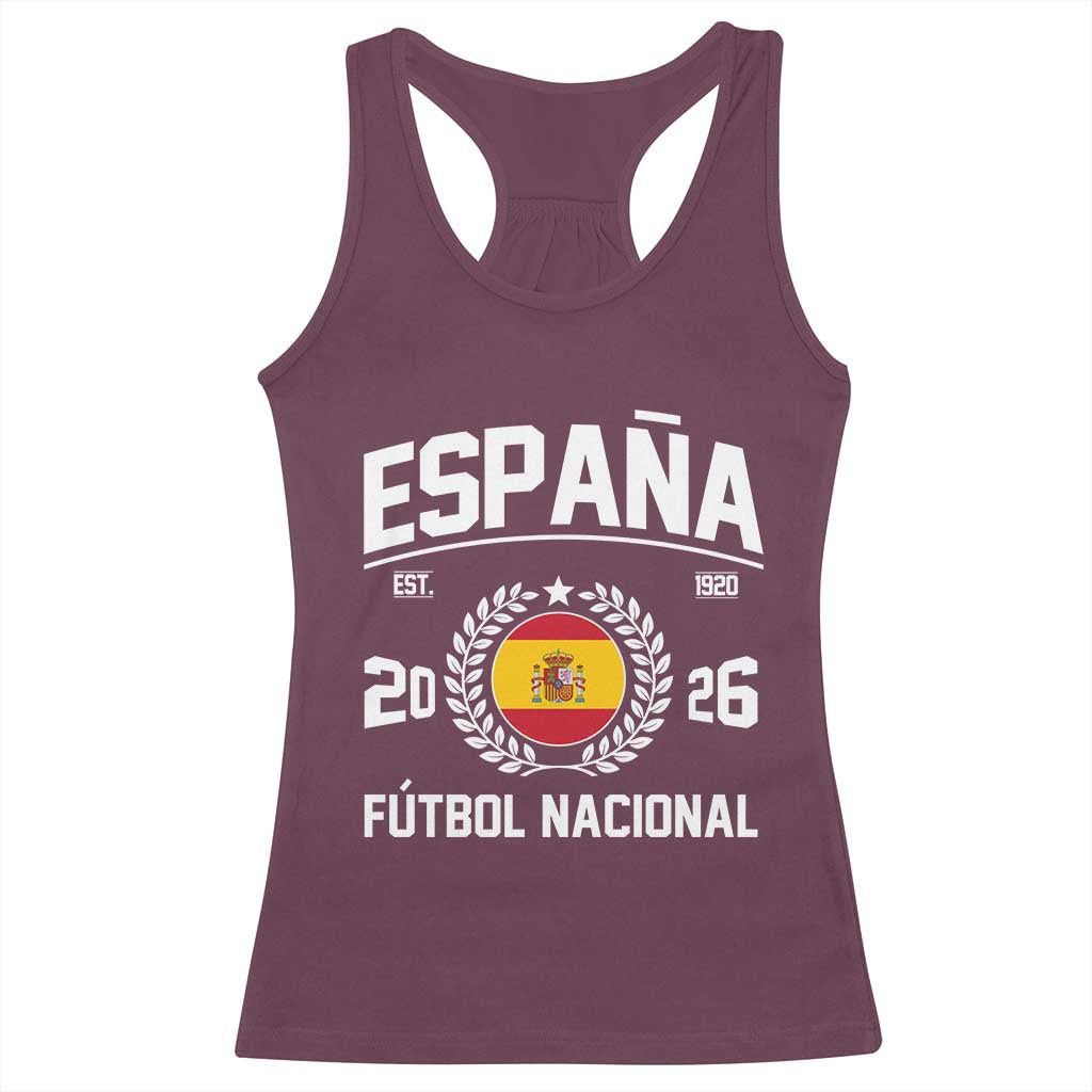 Spain 2026 Soccer Football Fan Spanish Flag Racerback Tank Top