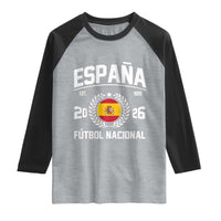 Spain 2026 Soccer Football Fan Spanish Flag Raglan Shirt