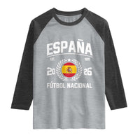 Spain 2026 Soccer Football Fan Spanish Flag Raglan Shirt