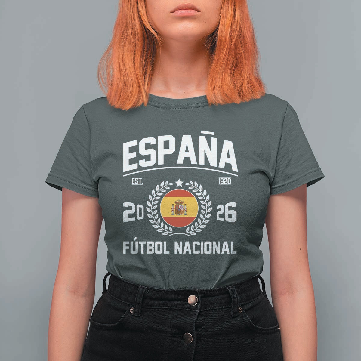 Spain 2026 Soccer Football Fan Spanish Flag T Shirt For Women