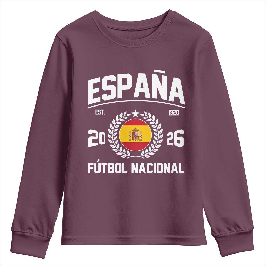 Spain 2026 Soccer Football Fan Spanish Flag Youth Sweatshirt