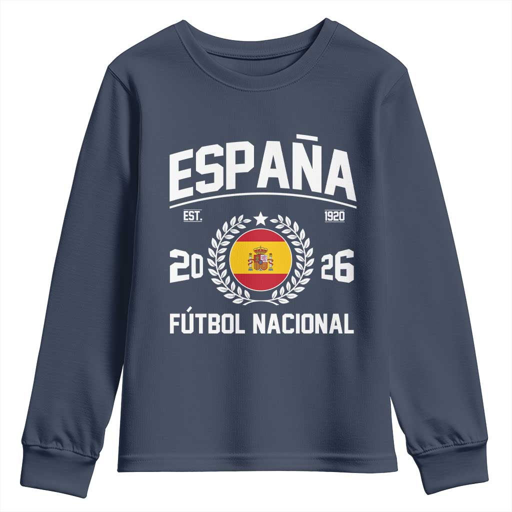 Spain 2026 Soccer Football Fan Spanish Flag Youth Sweatshirt