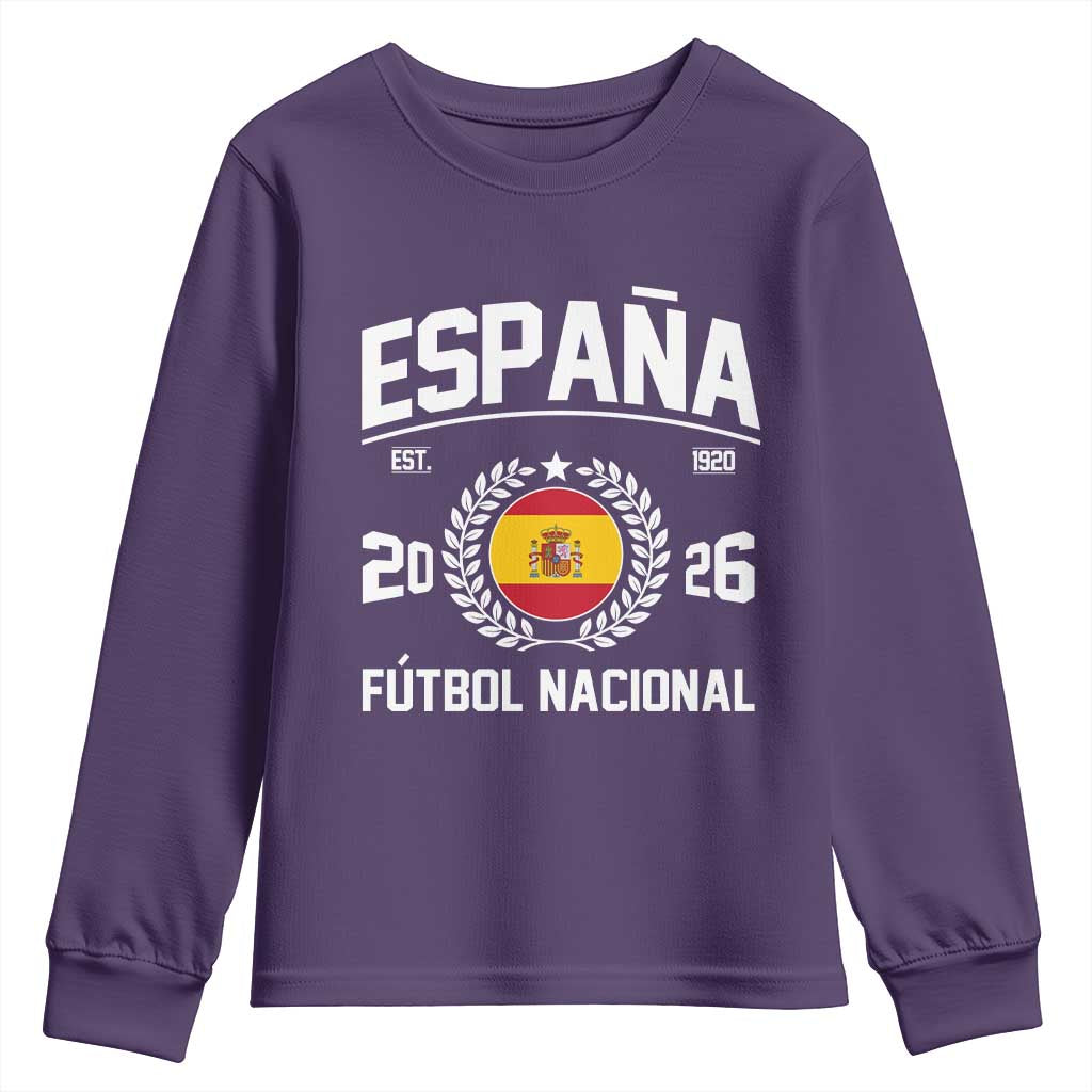 Spain 2026 Soccer Football Fan Spanish Flag Youth Sweatshirt