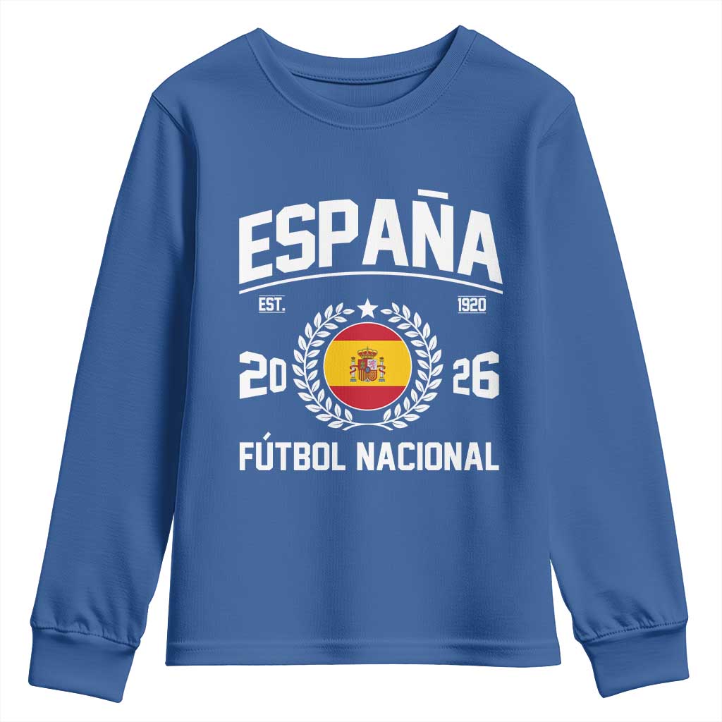 Spain 2026 Soccer Football Fan Spanish Flag Youth Sweatshirt