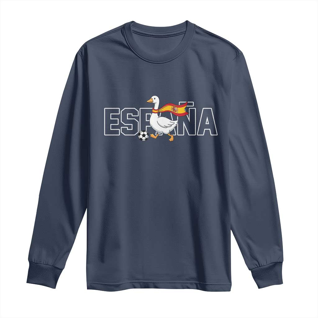 Espana Spain Soccer Football Long Sleeve Shirt Silly Goose Spanish Flag Fan Supporter