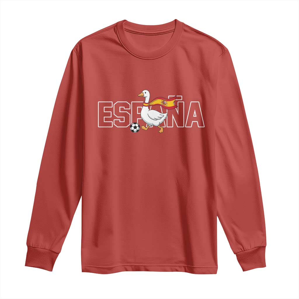 Espana Spain Soccer Football Long Sleeve Shirt Silly Goose Spanish Flag Fan Supporter