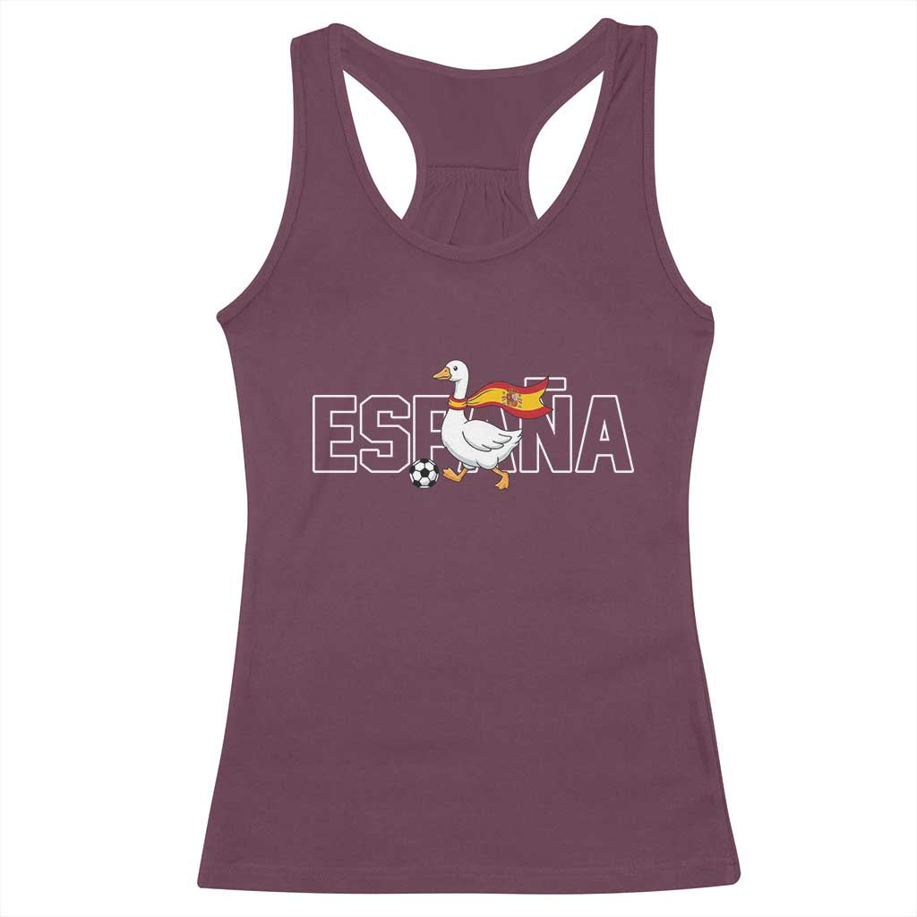 Espana Spain Soccer Football Racerback Tank Top Silly Goose Spanish Flag Fan Supporter
