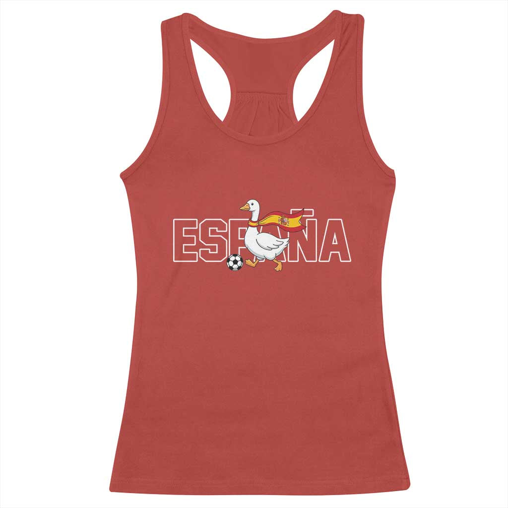 Espana Spain Soccer Football Racerback Tank Top Silly Goose Spanish Flag Fan Supporter