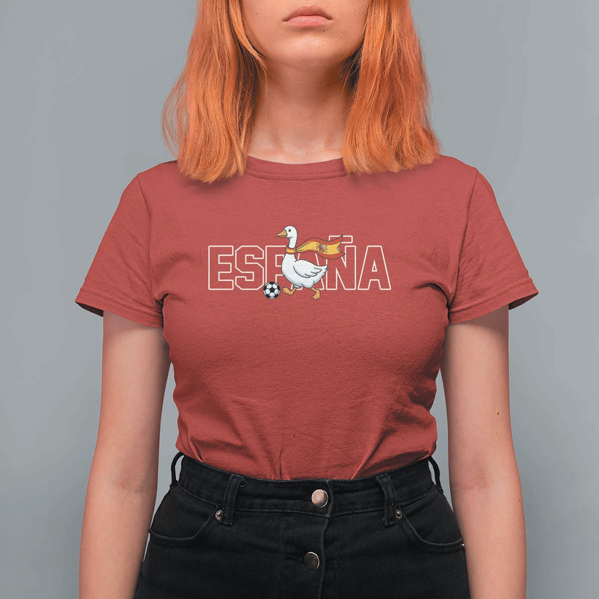 Espana Spain Soccer Football T Shirt For Women Silly Goose Spanish Flag Fan Supporter