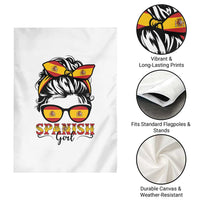 Espana Spain Messy Bun Girl Spanish Flag Garden Flag