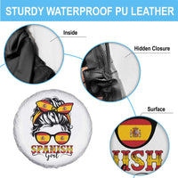 Espana Spain Messy Bun Girl Spanish Flag Spare Tire Cover