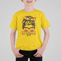 Espana Spain Messy Bun Girl Spanish Flag T Shirt For Kid