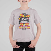 Espana Spain Messy Bun Girl Spanish Flag T Shirt For Kid