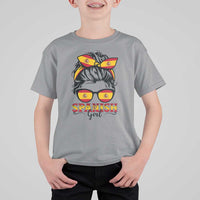 Espana Spain Messy Bun Girl Spanish Flag T Shirt For Kid