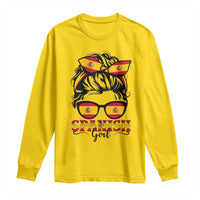 Espana Spain Messy Bun Girl Spanish Flag Long Sleeve Shirt