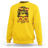 Espana Spain Messy Bun Girl Spanish Flag Sweatshirt