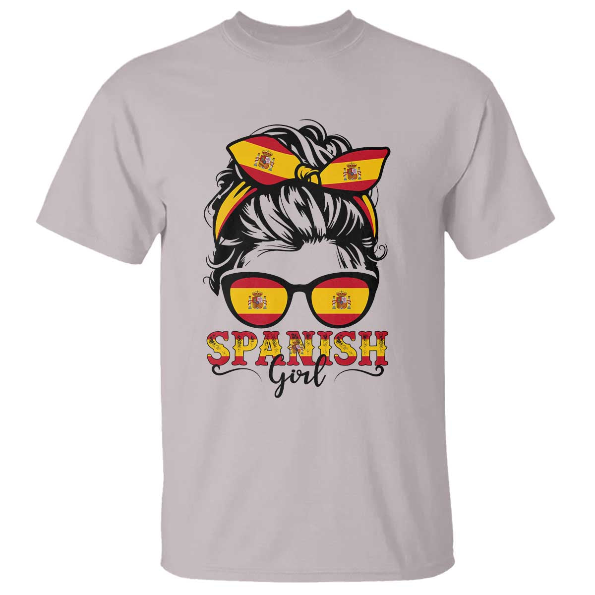 Espana Spain Messy Bun Girl Spanish Flag T Shirt