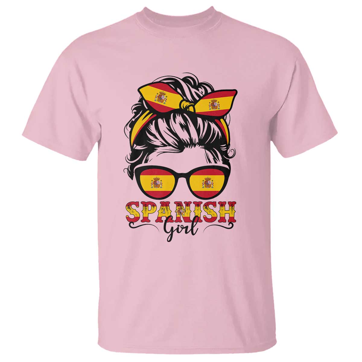 Espana Spain Messy Bun Girl Spanish Flag T Shirt