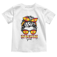 Espana Spain Messy Bun Girl Spanish Flag Toddler T Shirt