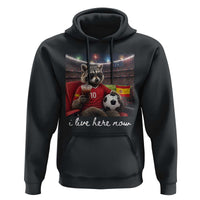 Espana Spain Soccer Football Fan Spanish Flag Hoodie Funny Raccoon I Live Here Now
